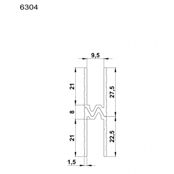 Aluminium Hybrid Lid Location for 9,5 mm Material, 1.900 mm