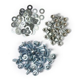 <p>Adam Hall Hardware 87700 SET Mounting Kit for 87700 19" Shock Mount Frame</p> <p>32 x lens head screw + M6 x 12  + 32 x lock nut M6 + 64 x washer</p>