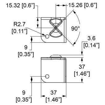Narożnik płaski z wycięciami do łączenia